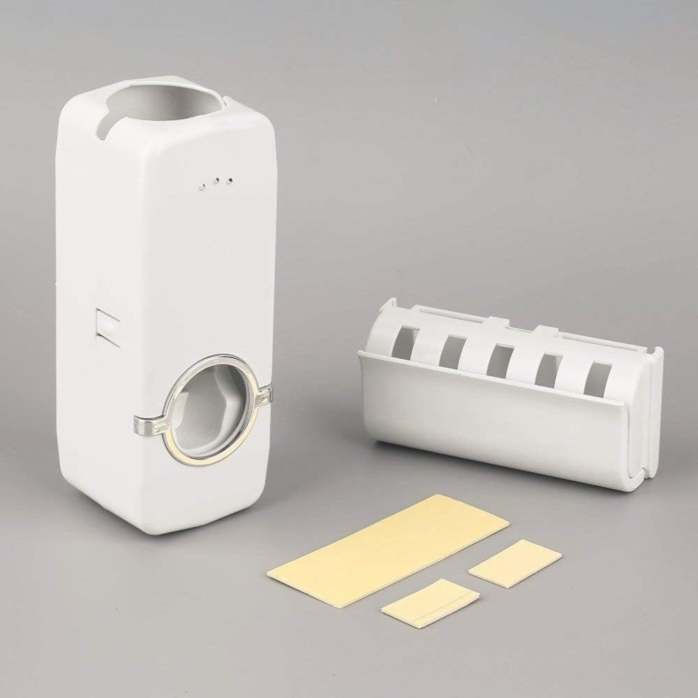Automatic Toothpaste Dispenser and Toothbrush Holder Set (5 Brush Holder)