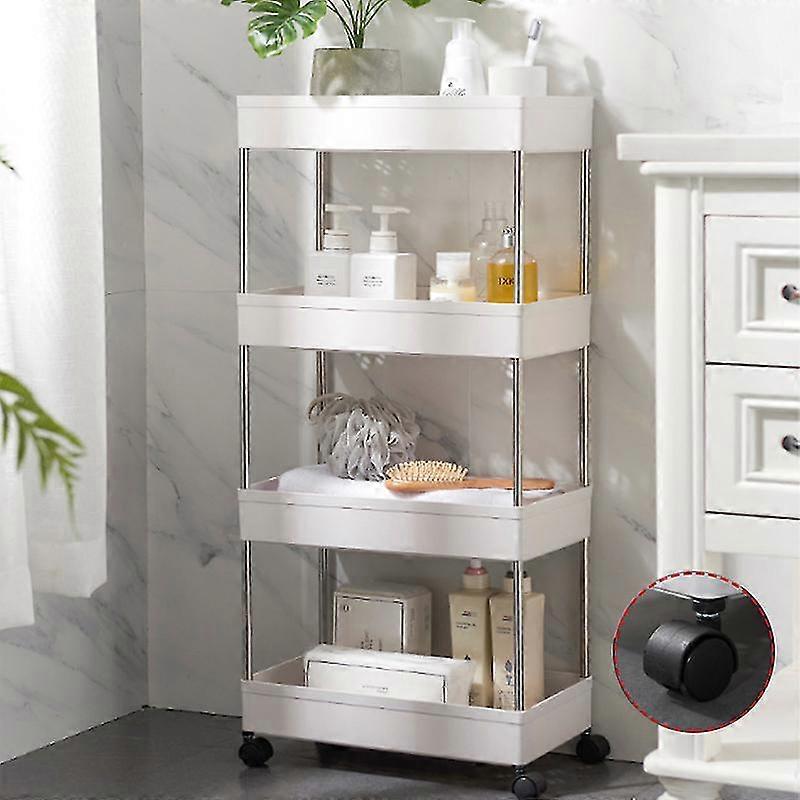 4 Layer Movable Storage Rack Space Saving Organizer with Wheel